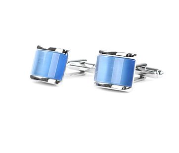 Profuomo Manschettenkn&ouml;pfe silber blau