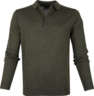 Profuomo Merino Polo Donkergroen