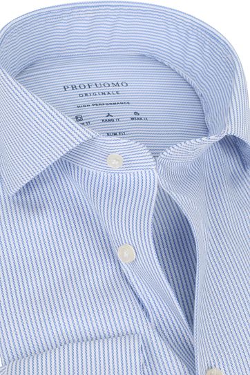 Profuomo Non-Iron Shirt High Performance Stripe Blue