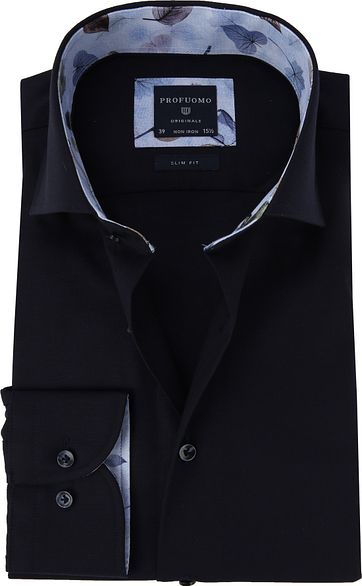 Profuomo Overhemd Effen Navy