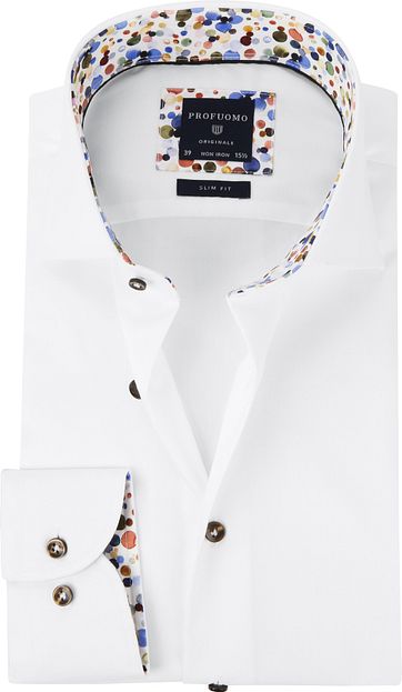 Profuomo Overhemd Fine Twill Wit