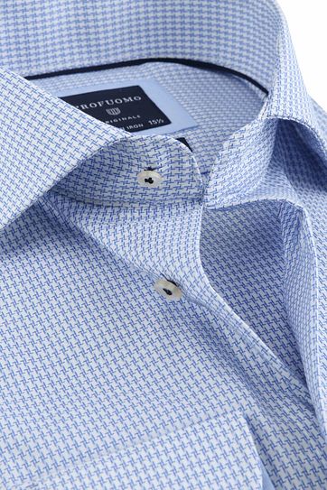 Profuomo Overhemd Pied De Poule Blauw