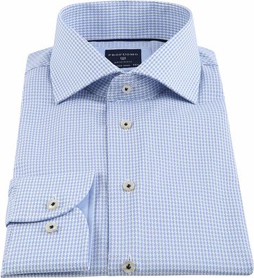 Profuomo Overhemd Pied De Poule Blauw