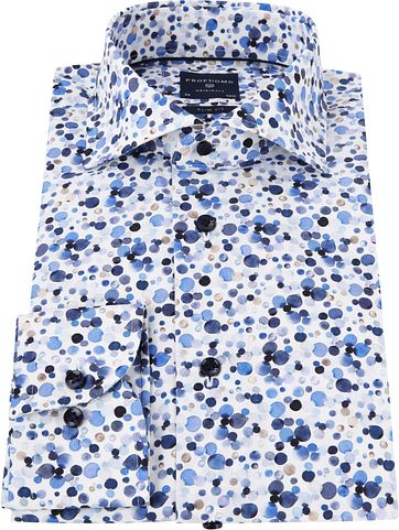 Profuomo Overhemd Polka Dot Blauw