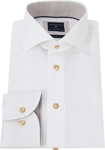 Profuomo Overhemd Wit Fijne Twill