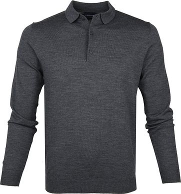 dark gray polo shirt