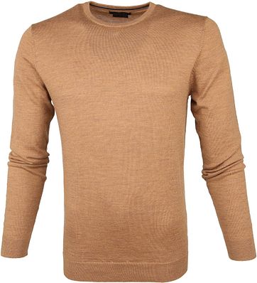 Profuomo Pullover Crewneck Merino Camel Brown