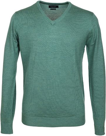 Profuomo Pullover Merino Melange Groen profuomo kopen in de aanbieding