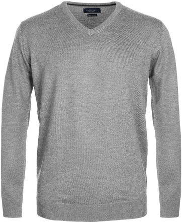 Profuomo Pullover Merino V-Hals Grau