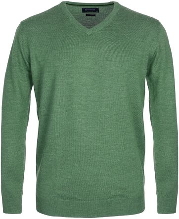Profuomo Pullover Merino V-Hals Grün