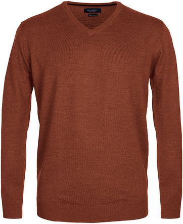 Profuomo Pullover Merino V Hals Rust profuomo kopen in de aanbieding Profuomo Pullover Merino V Hals Rust profuomo kopen in de aanbieding