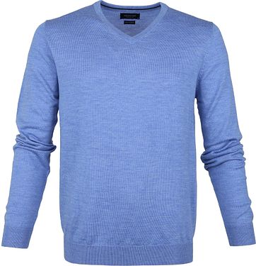 Profuomo Pullover V-Hals Blau