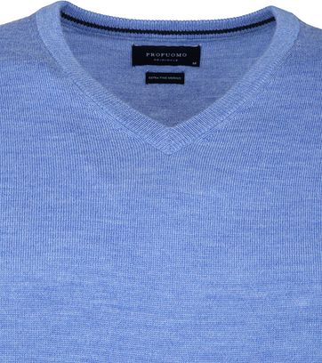 Profuomo Pullover V-Hals Blau
