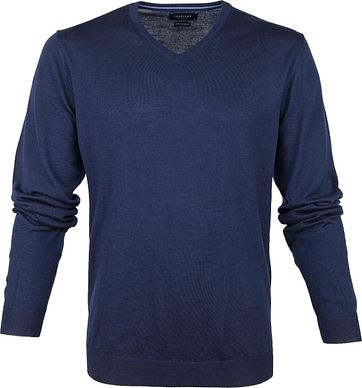 Profuomo Pullover V-Hals Indigo