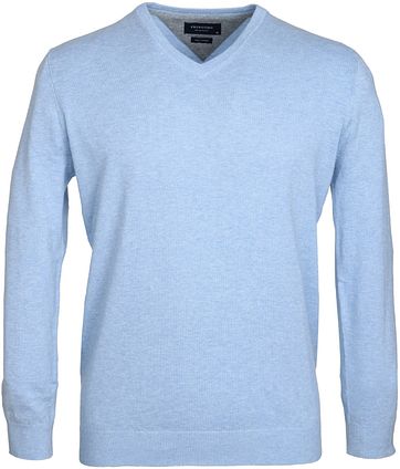 Profuomo Pullover V Hals Lichtblauw profuomo kopen in de aanbieding