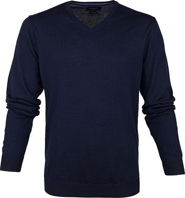 Profuomo Pullover V-Hals Marine