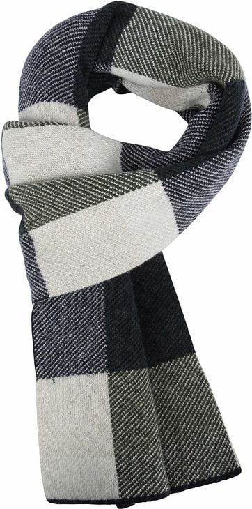Profuomo Scarf Check Dark Grey Olive