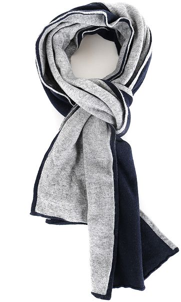 Profuomo Schal Dunkelblau + Grau