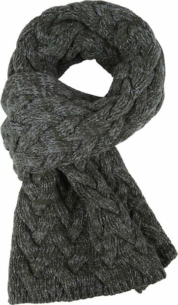 Profuomo Schal Dunkelgrün Kabelmuster