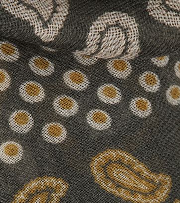 Profuomo Schal Gewoben Vintage Print Grün