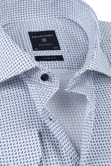 Profuomo SF Shirt Printed Blauw