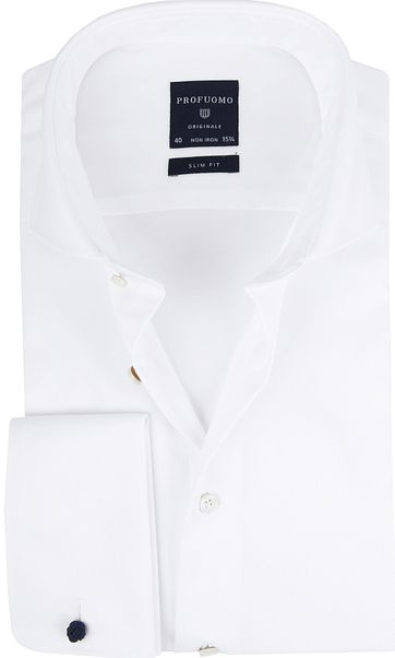 Profuomo Shirt Cutaway Doppel Manschette Weiß