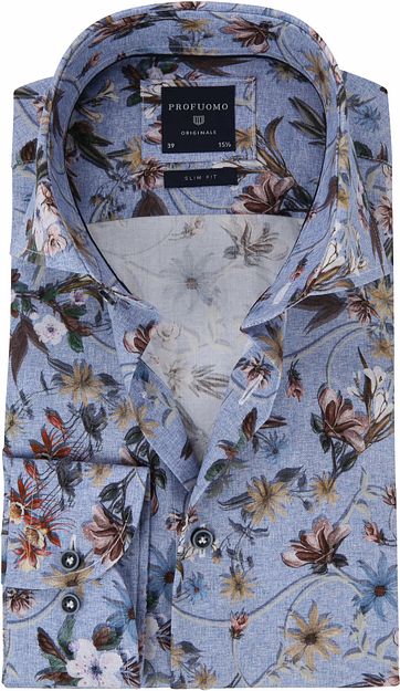 Profuomo Shirt Flowers Blue