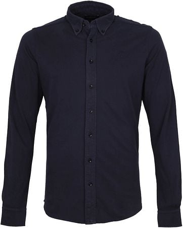 Profuomo Shirt Garment Dyed Button Down Navy