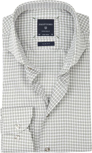 Profuomo Shirt Green Dessin