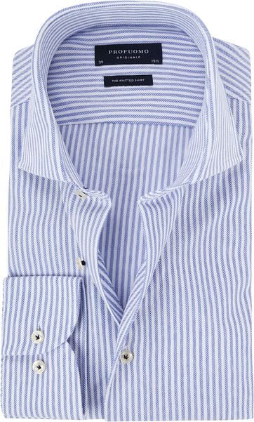 Profuomo Shirt Knitted Stripes Blue