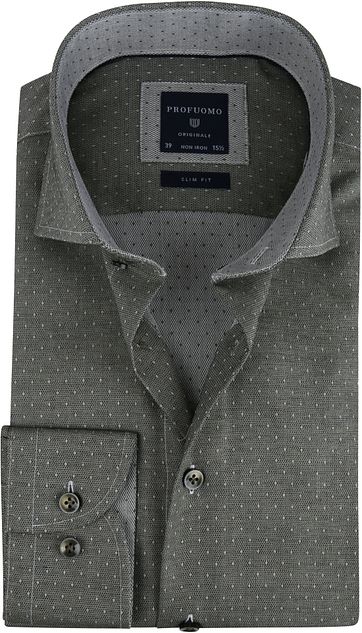 Profuomo Shirt Mouline Dark Green