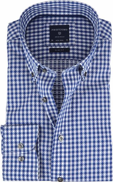 Profuomo Shirt Pane Blue White