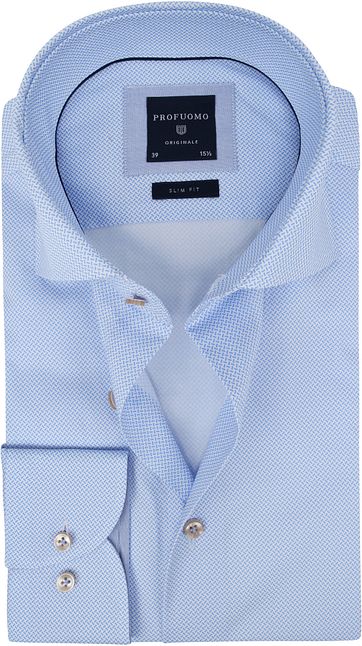Profuomo Shirt SF Printed Blue