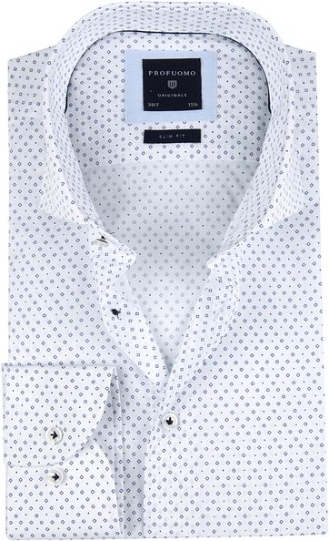 Profuomo Shirt SF Printed Blue