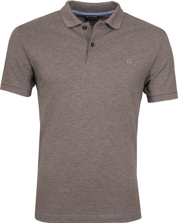 Profuomo Short Sleeve Polo Bruin profuomo kopen in de aanbieding