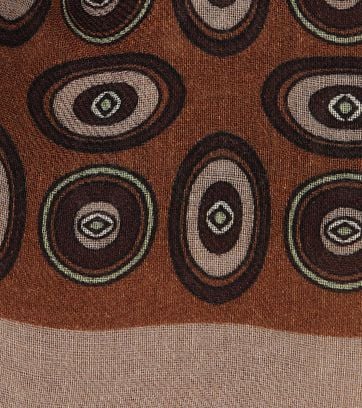Profuomo Sjaal Geweven Vintage Print Bruin