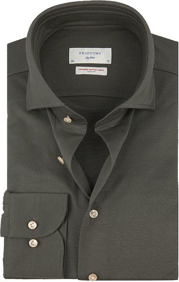 Profuomo Sky Blue SF Hemd Dunkelgrün