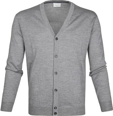 Profuomo Sky Blue Strickjacke Merino Grau