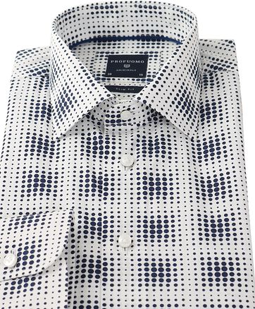 Profuomo Slim Fit Hemd Dunkelblau Punkt