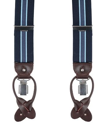 Profuomo Suspenders Navy-Lightblue