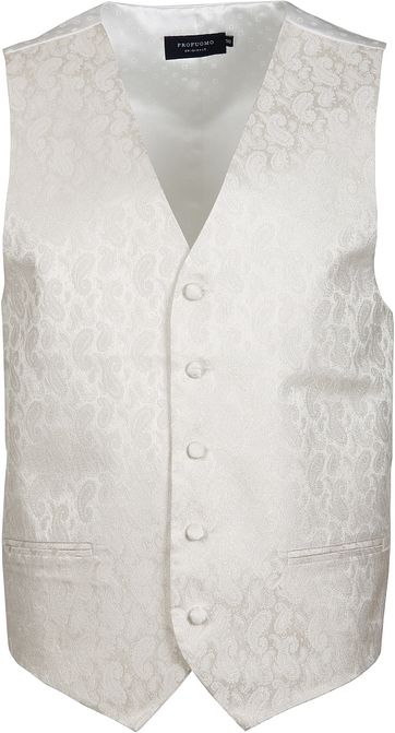 Profuomo Waistcoat Silk Off-White