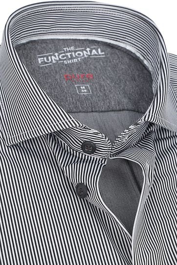 Pure Functional Shirt Streifen Schwarz