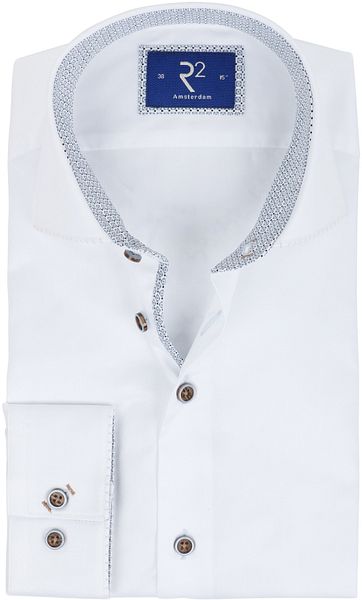 R2 Amsterdam Hemd Feiner Twill Weiß