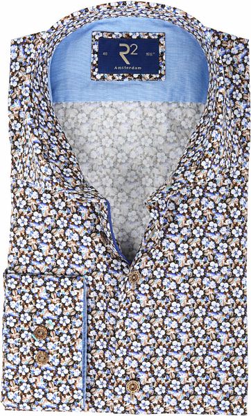 R2 Hemd Blau Blumendruck