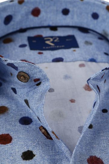 R2 Overhemd Blauw Dessin