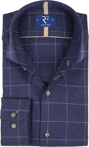 R2 Overhemd Ruit Navy