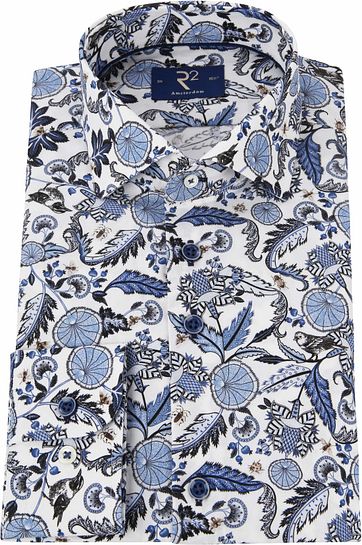 R2 Shirt Flowers Blue TF