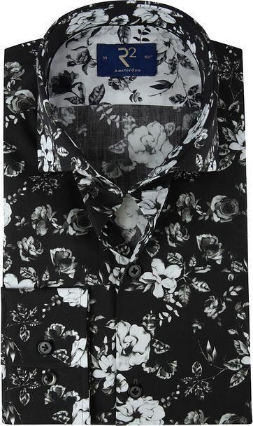 R2 Shirt Flowers WS Flowers Black