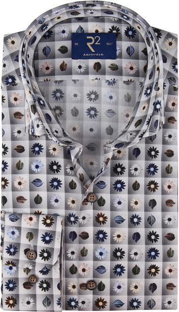 R2 Shirt Grey Flowers