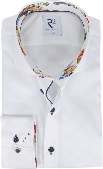 R2 Shirt White Flowers Multicolour